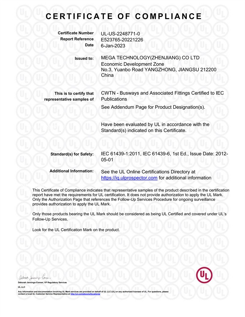 UL listed certification