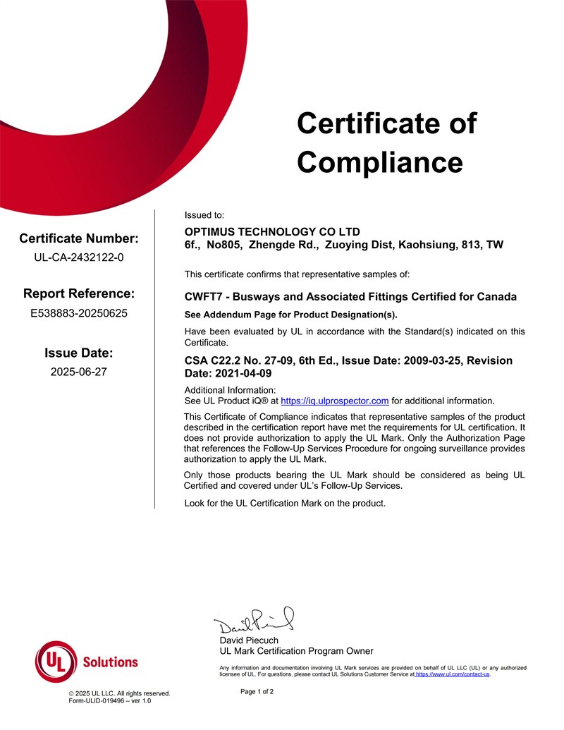 UL listed certification