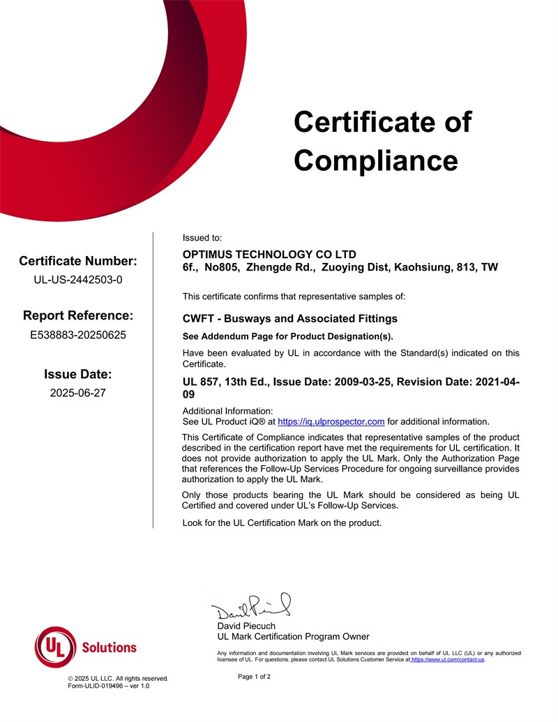 UL listed certification